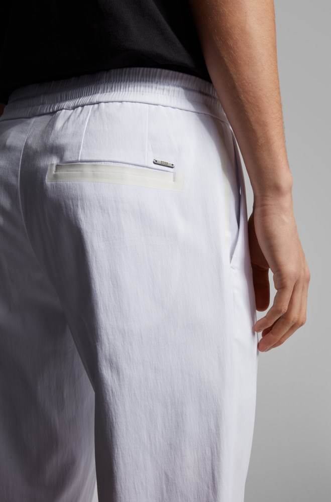 Hugo Boss Tapered-fit trousers Hvite | iKBvssUM