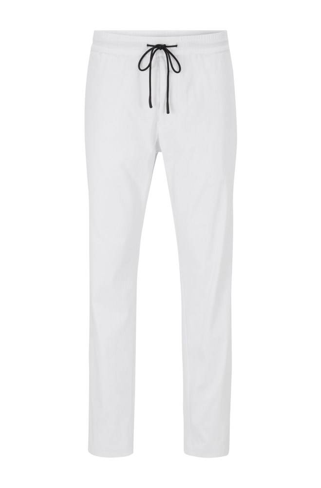 Hugo Boss Tapered-fit trousers Hvite | iKBvssUM