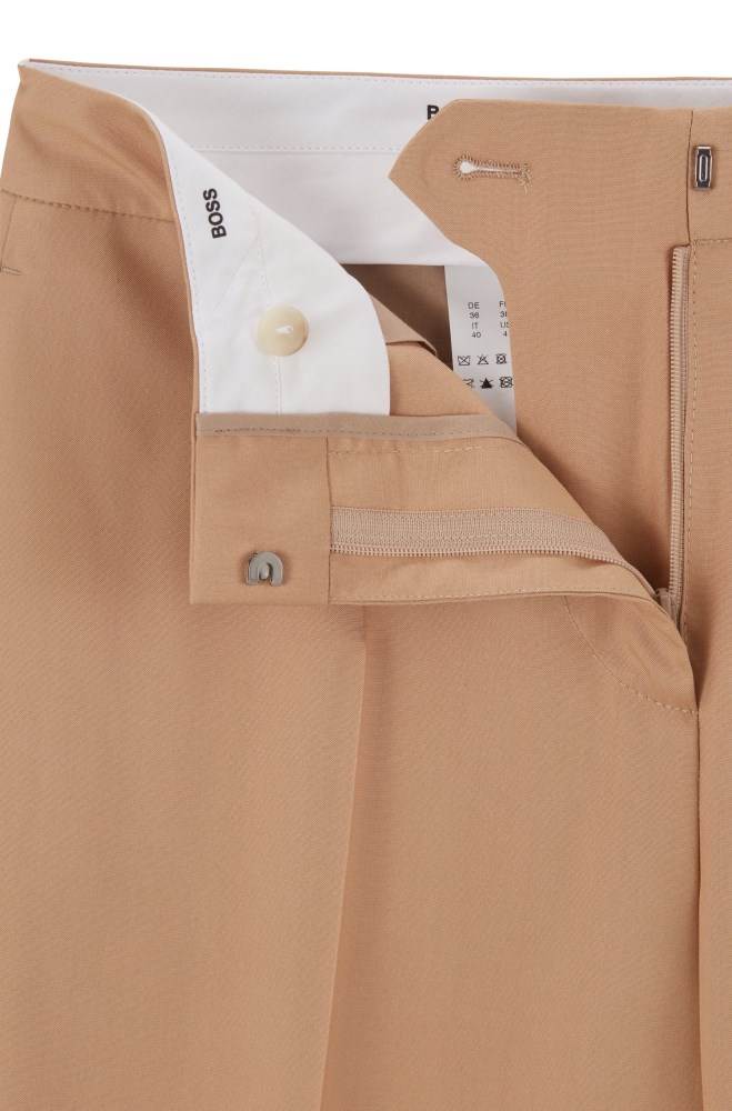 Hugo Boss Tapered-fit trousers Lyse Brune | qo8VlcaE