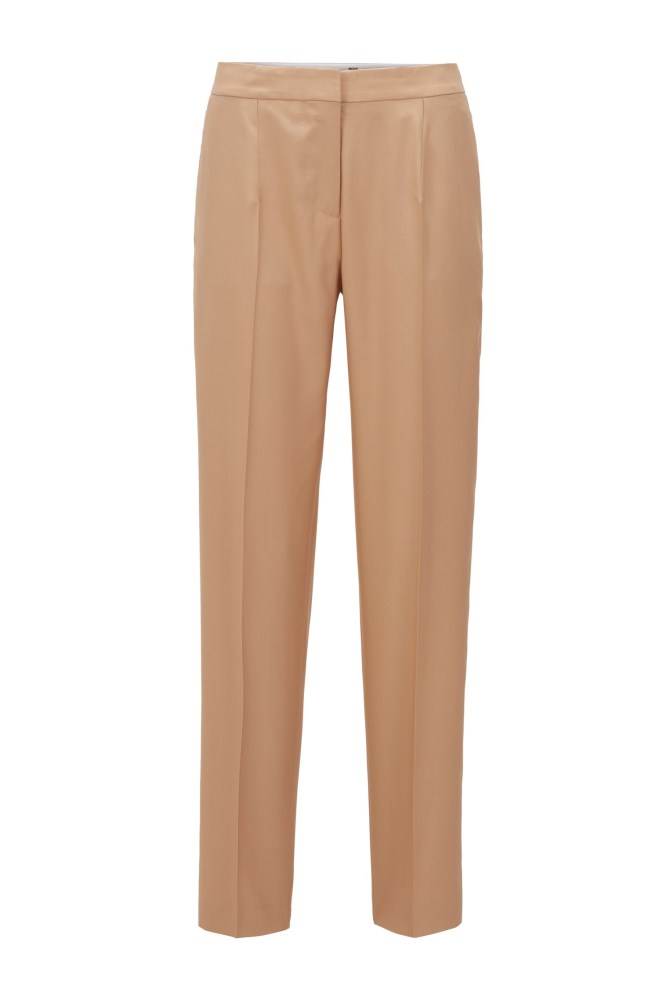 Hugo Boss Tapered-fit trousers Lyse Brune | qo8VlcaE