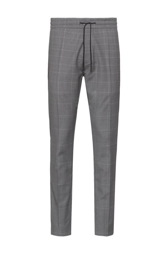 Hugo Boss Tapered-fit trousers Lyse Grå | SztqMe7Q