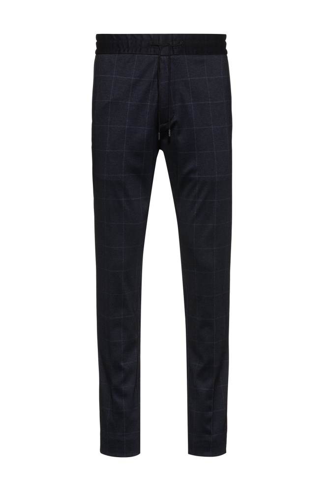 Hugo Boss Tapered-fit trousers Mørke Blå | 3riA0LSG