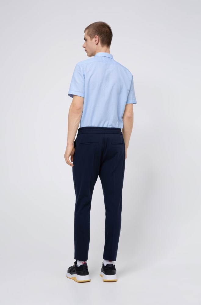 Hugo Boss Tapered-fit trousers Mørke Blå | 6Lv8N71l