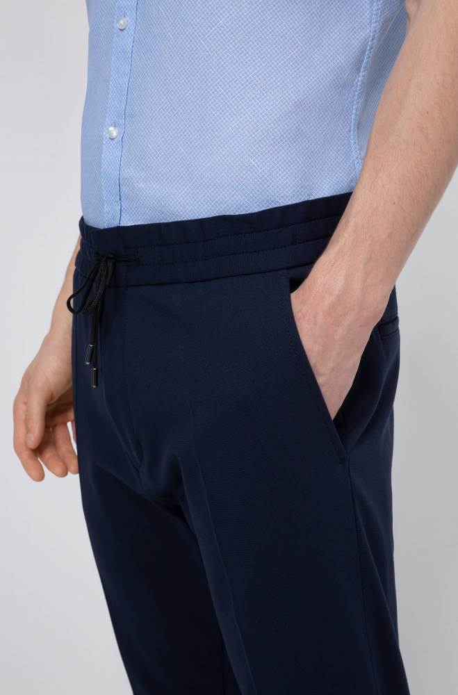 Hugo Boss Tapered-fit trousers Mørke Blå | 6Lv8N71l