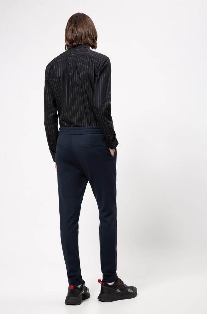 Hugo Boss Tapered-fit trousers Mørke Blå | AxUOOaG2