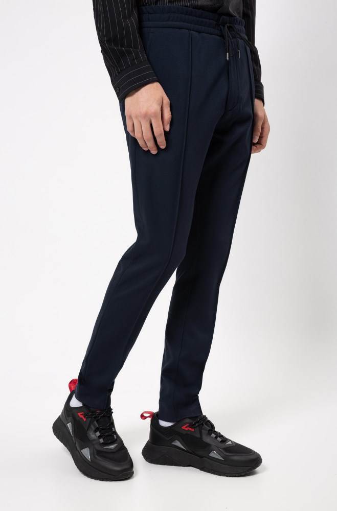 Hugo Boss Tapered-fit trousers Mørke Blå | AxUOOaG2