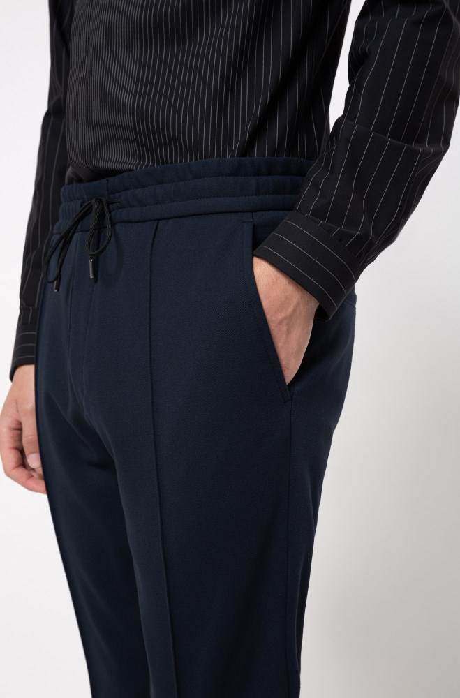 Hugo Boss Tapered-fit trousers Mørke Blå | AxUOOaG2