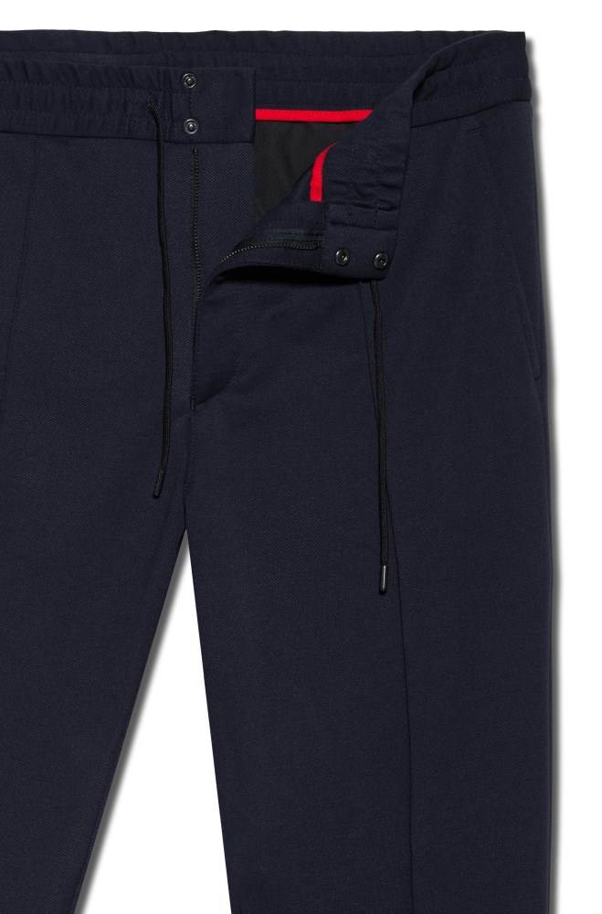 Hugo Boss Tapered-fit trousers Mørke Blå | AxUOOaG2