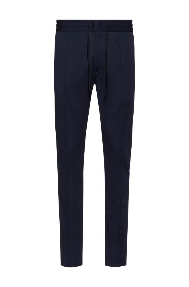 Hugo Boss Tapered-fit trousers Mørke Blå | AxUOOaG2