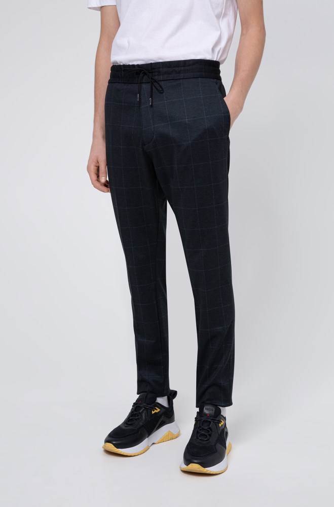 Hugo Boss Tapered-fit trousers Mørke Blå | jyte72JY