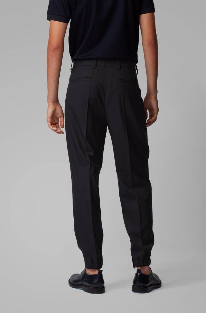 Hugo Boss Tapered-fit trousers Mørke Blå | ocQz102v