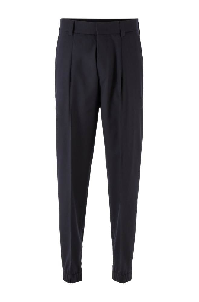 Hugo Boss Tapered-fit trousers Mørke Blå | ocQz102v