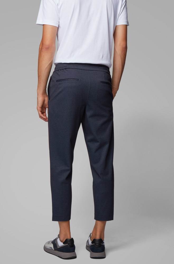 Hugo Boss Tapered-fit trousers Mørke Blå | wUa3MzHX