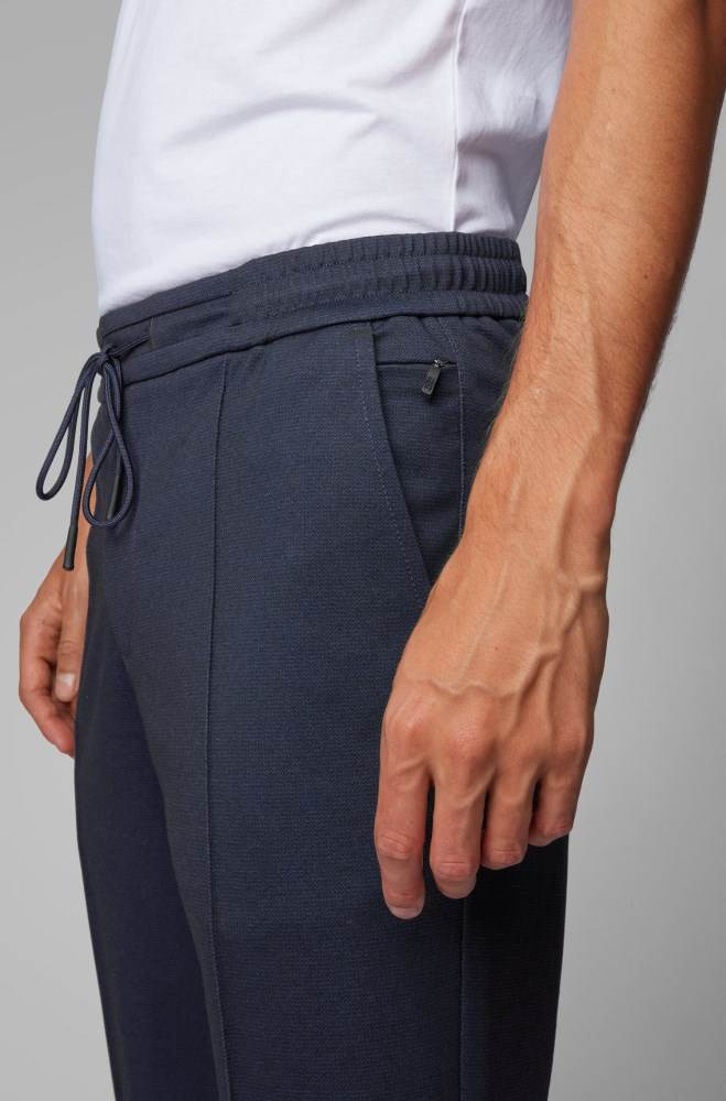 Hugo Boss Tapered-fit trousers Mørke Blå | wUa3MzHX