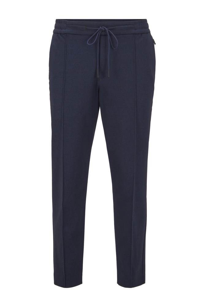 Hugo Boss Tapered-fit trousers Mørke Blå | wUa3MzHX