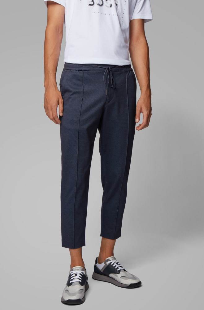 Hugo Boss Tapered-fit trousers Mørke Blå | wUa3MzHX