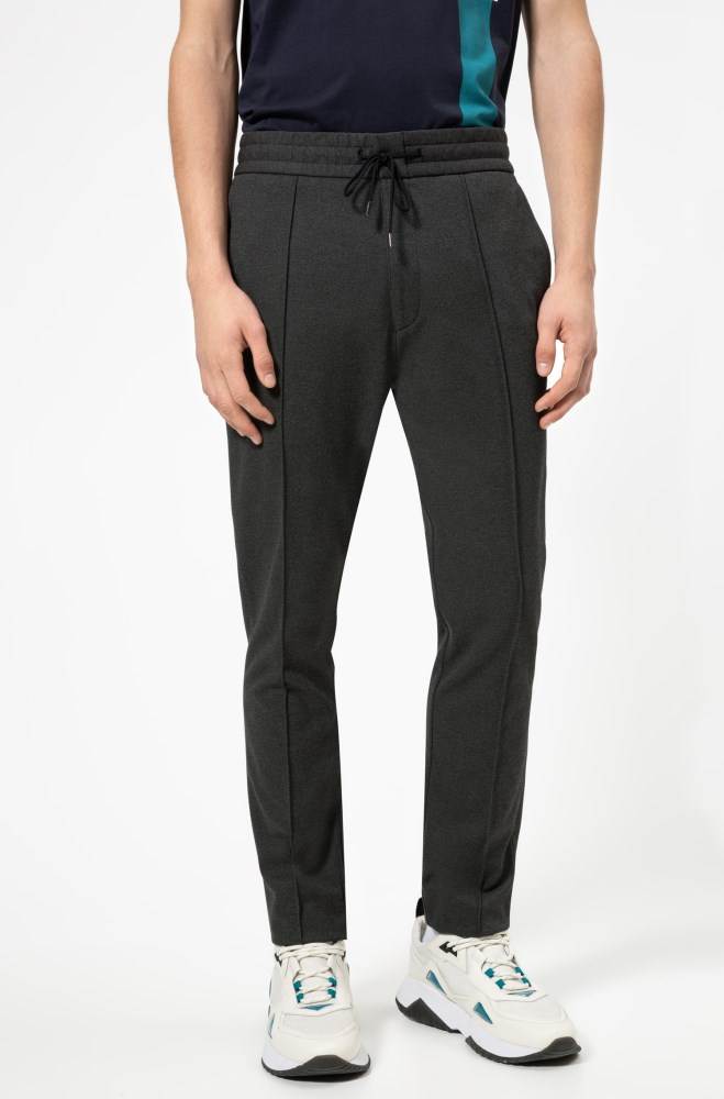 Hugo Boss Tapered-fit trousers Mørke Grå | qbJuDd8p