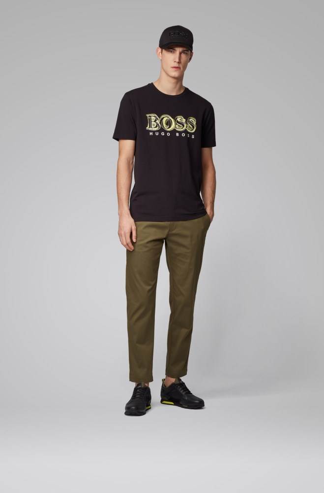 Hugo Boss Tapered-fit trousers Mørke Grønn | GqwAsfe3