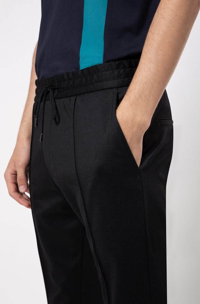 Hugo Boss Tapered-fit trousers Svarte | 499OH89j