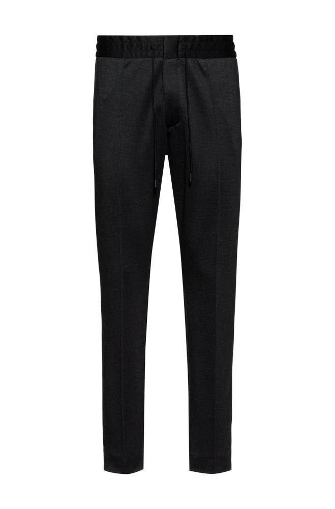 Hugo Boss Tapered-fit trousers Svarte | 499OH89j