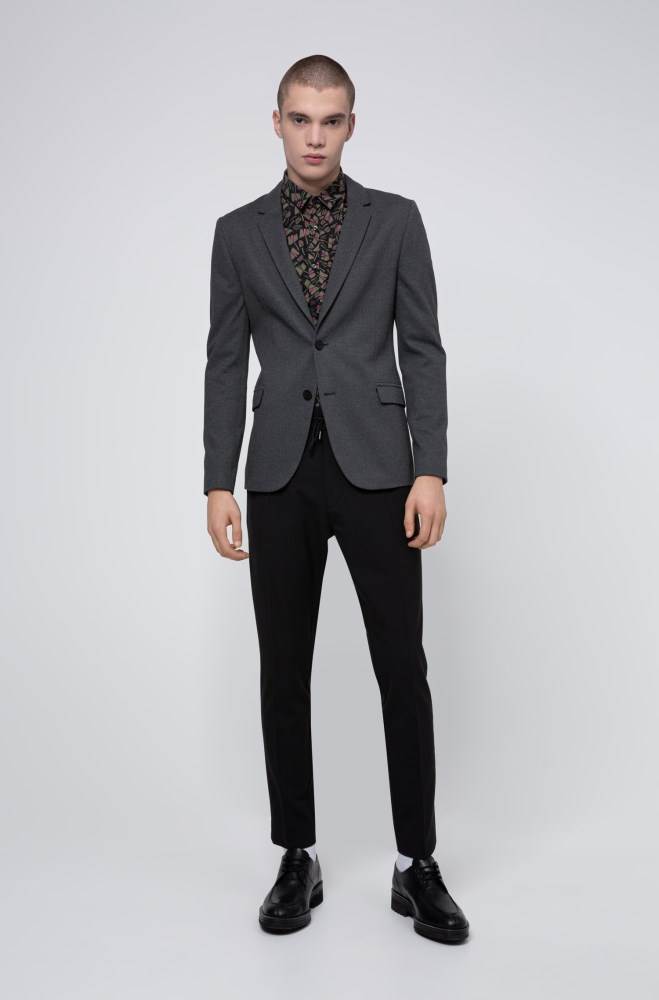 Hugo Boss Tapered-fit trousers Svarte | I7JhrFKo