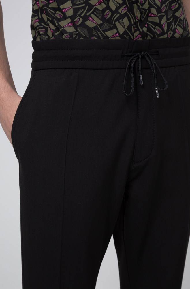 Hugo Boss Tapered-fit trousers Svarte | I7JhrFKo