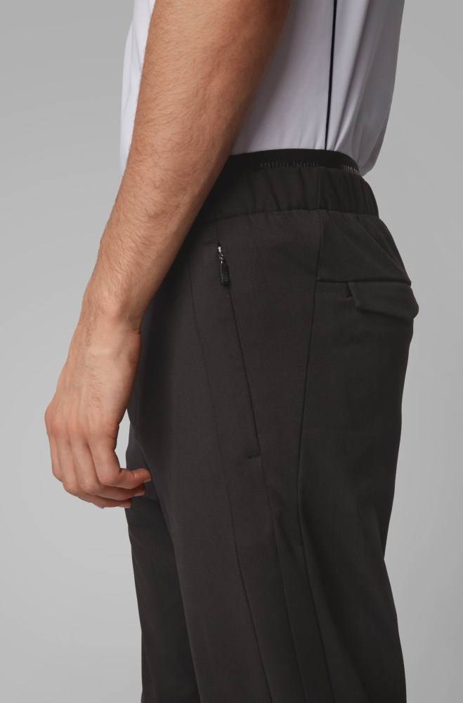 Hugo Boss Tapered-fit trousers Svarte | RSVAJerK