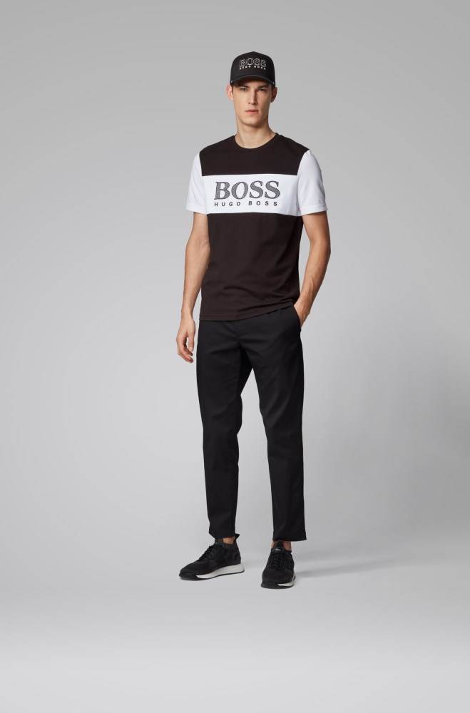 Hugo Boss Tapered-fit trousers Svarte | ojAXbTZj