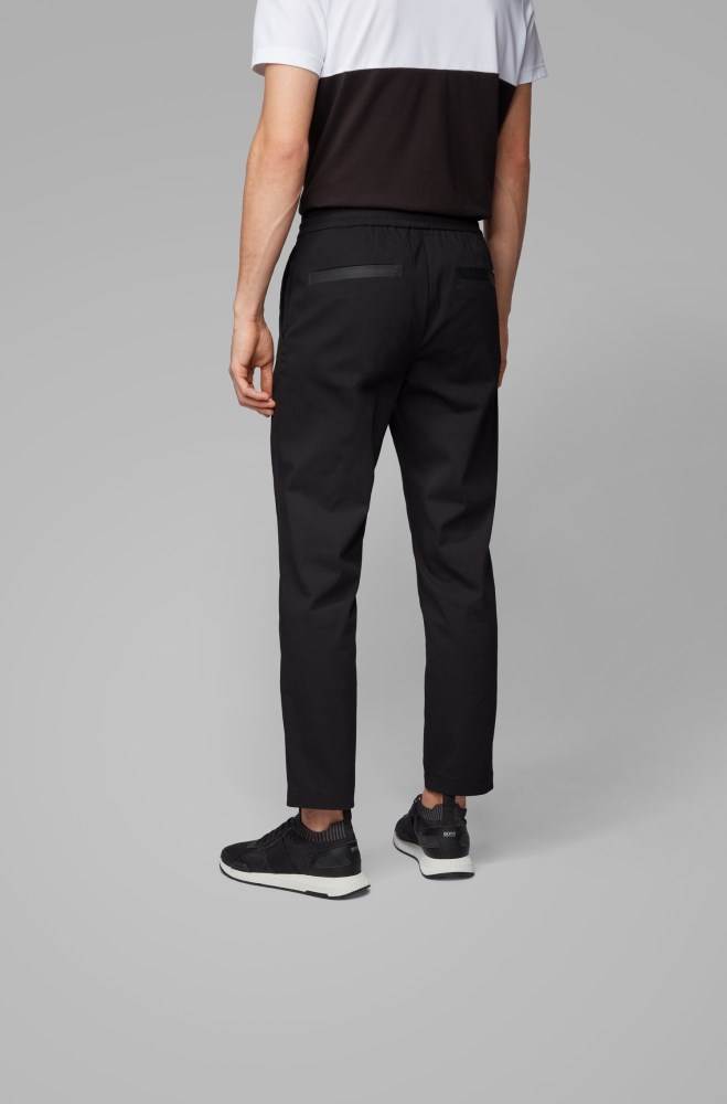 Hugo Boss Tapered-fit trousers Svarte | ojAXbTZj