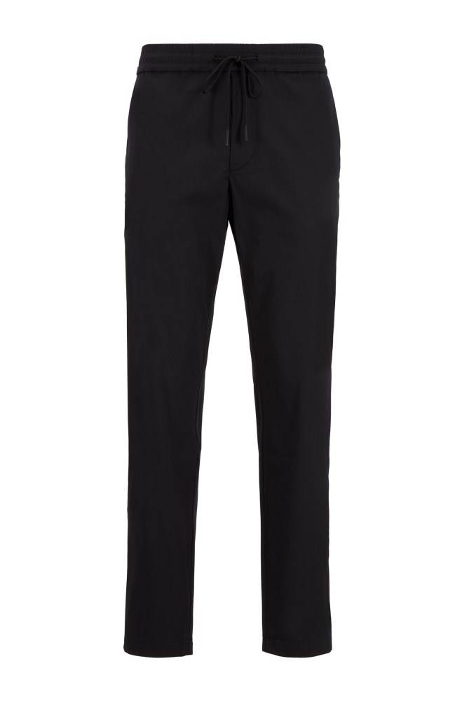 Hugo Boss Tapered-fit trousers Svarte | ojAXbTZj