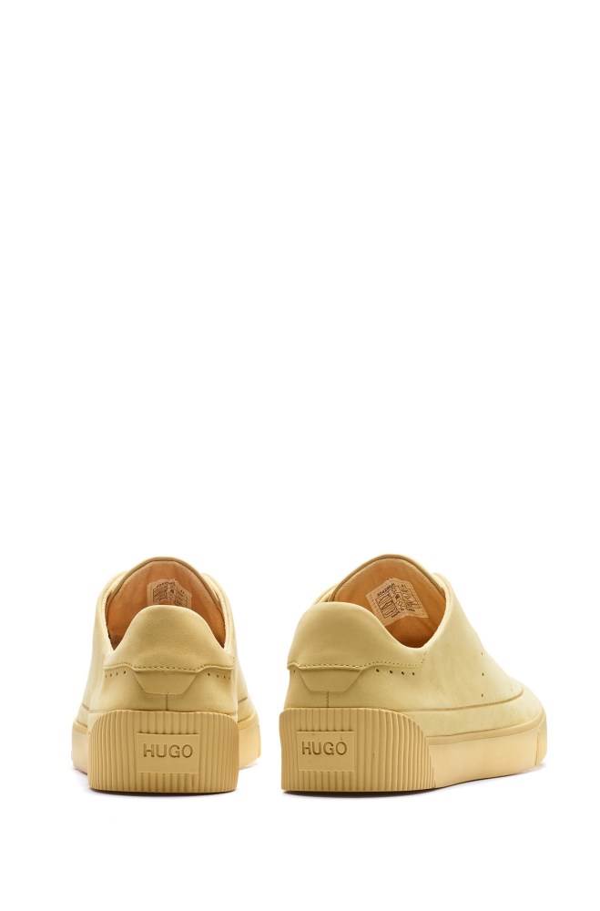 Hugo Boss Tennis-style nubuck trainers Beige | Tw7RuRLG