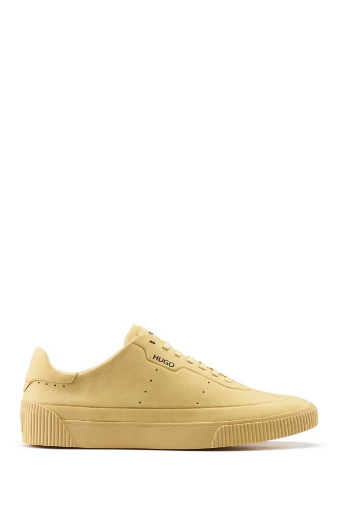 Hugo Boss Tennis-style nubuck trainers Beige | Tw7RuRLG