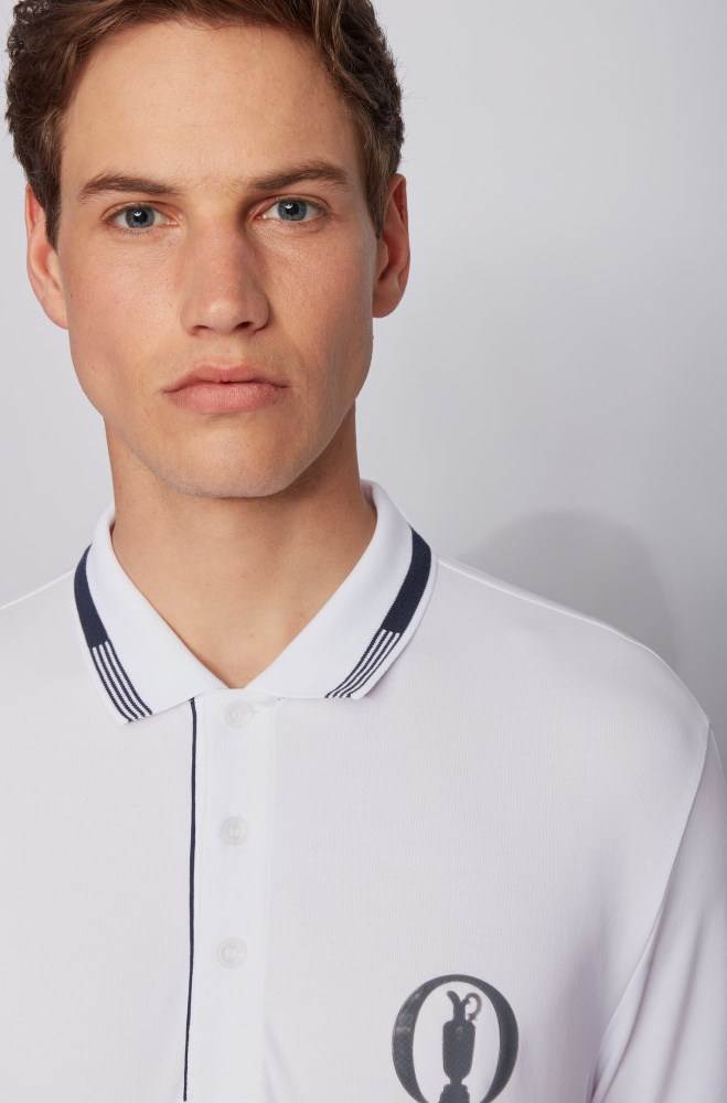 Hugo Boss The Open exclusive polo shirt Hvite | vQkw7fnM