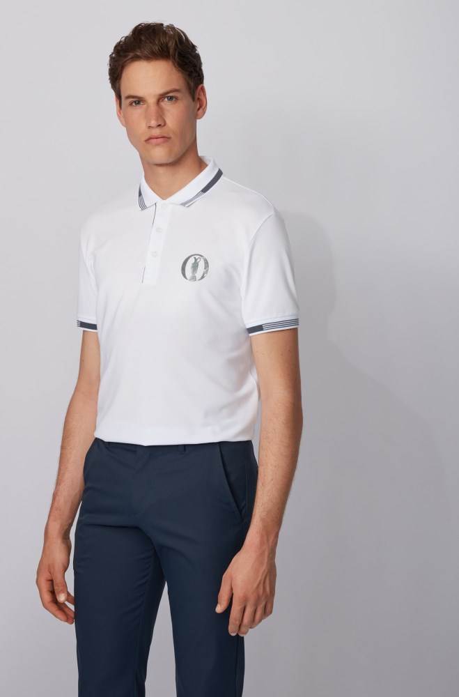 Hugo Boss The Open exclusive polo shirt Hvite | vQkw7fnM