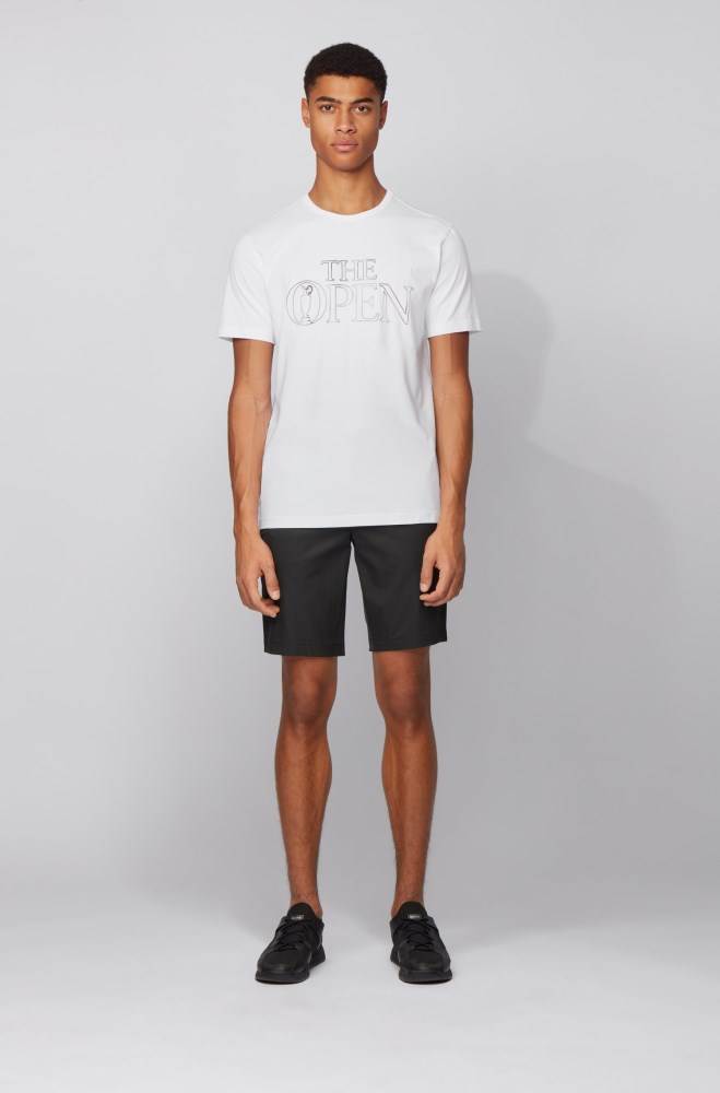 Hugo Boss The Open exclusive stretch-cotton T-shirt Hvite | w1AY2wab