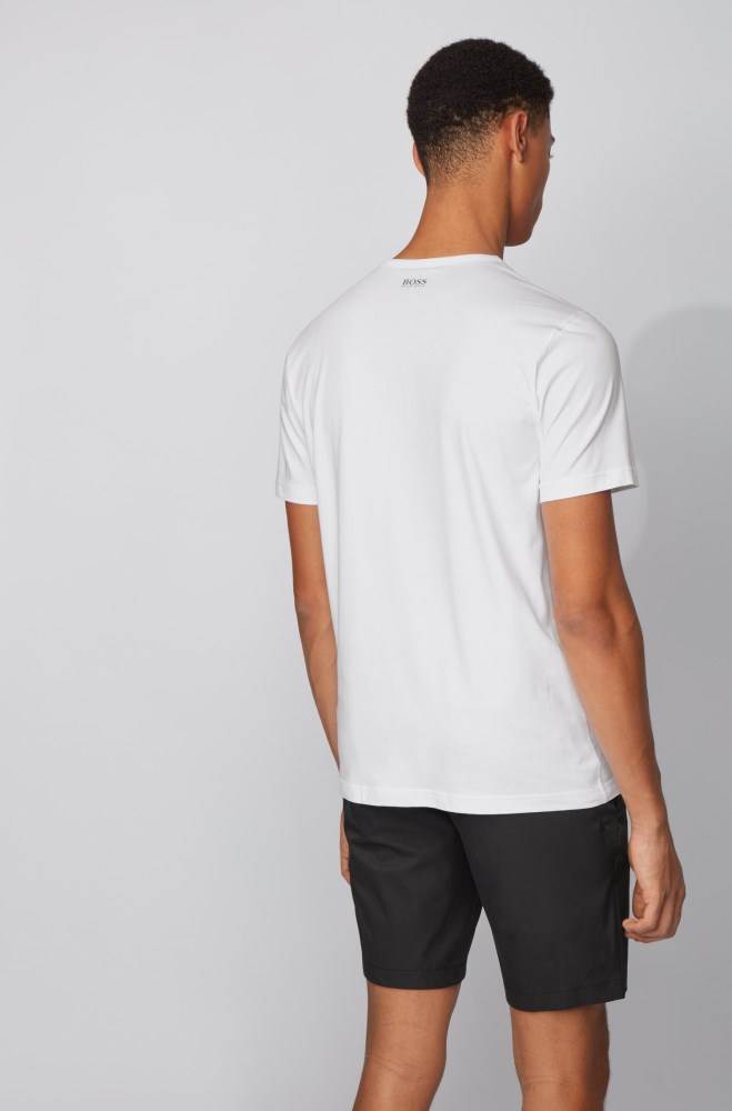 Hugo Boss The Open exclusive stretch-cotton T-shirt Hvite | w1AY2wab