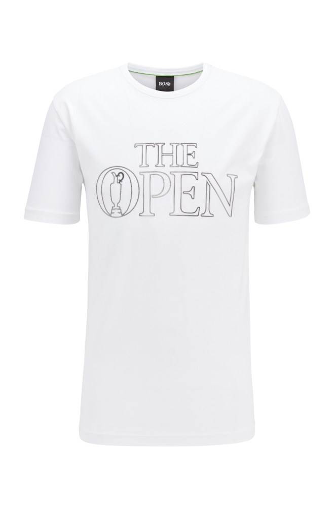 Hugo Boss The Open exclusive stretch-cotton T-shirt Hvite | w1AY2wab