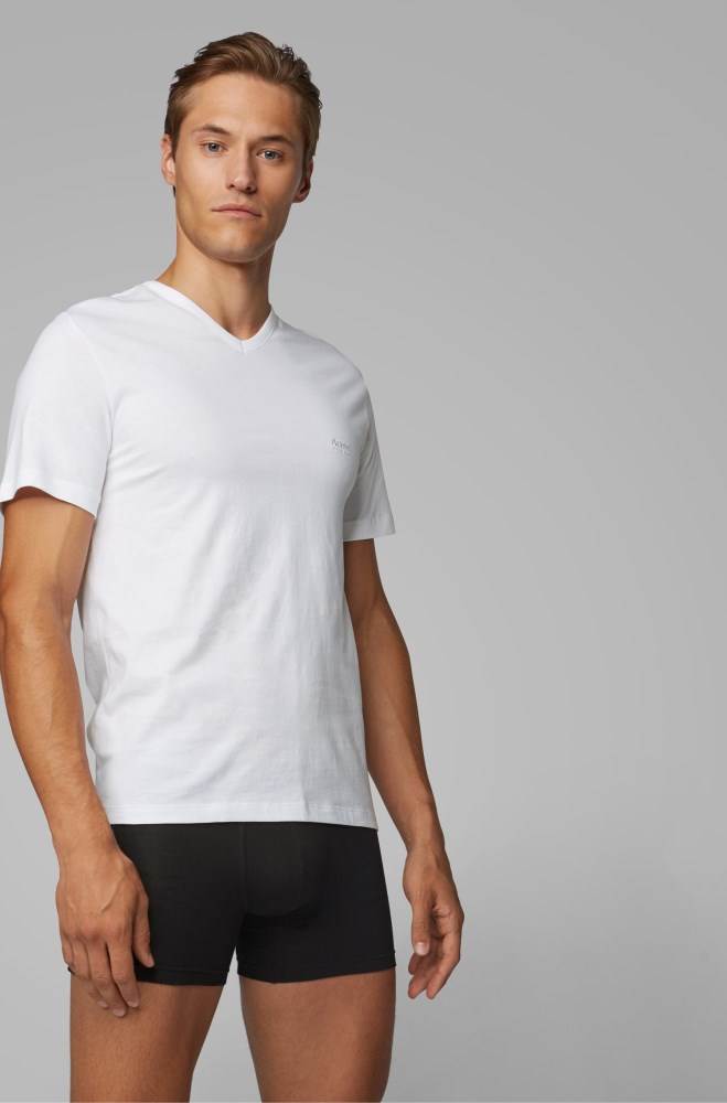 Hugo Boss Three-pack of V-neck underwear T-shirts Hvite | DlfUNeyH