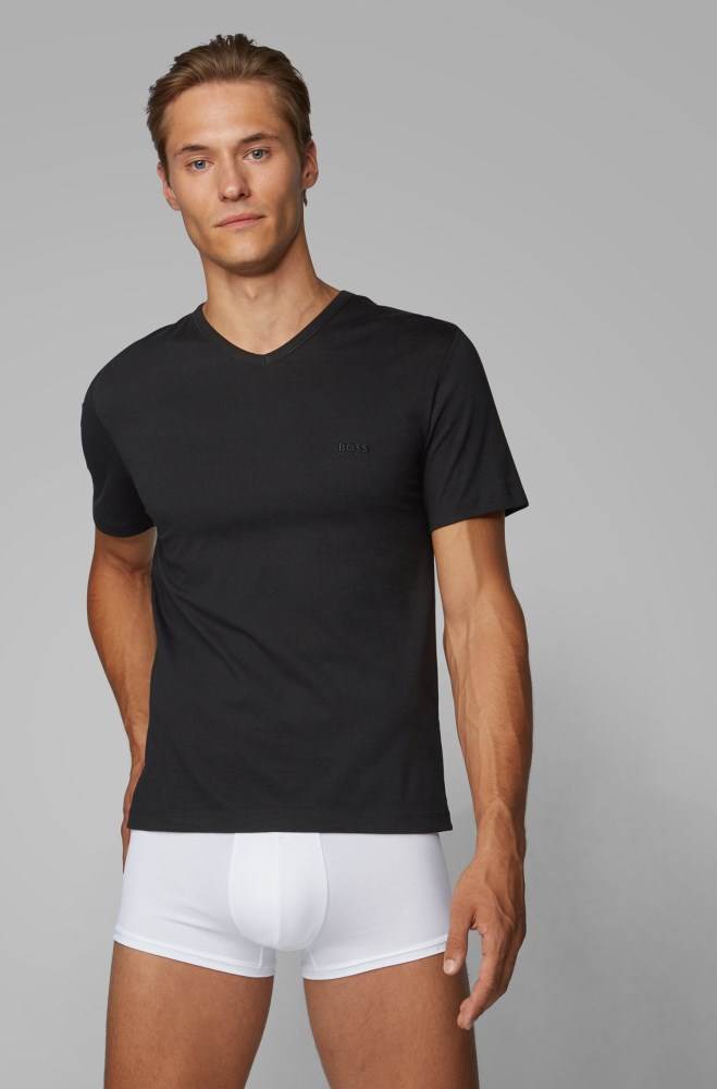 Hugo Boss Three-pack of V-neck underwear T-shirts Assorted-Pre-Pack | EenJ9cLR