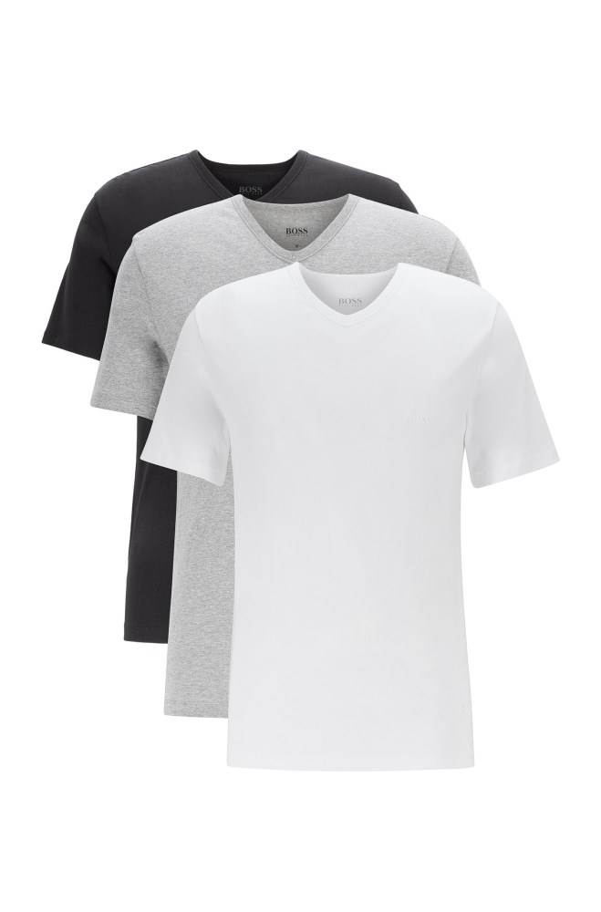 Hugo Boss Three-pack of V-neck underwear T-shirts Assorted-Pre-Pack | EenJ9cLR