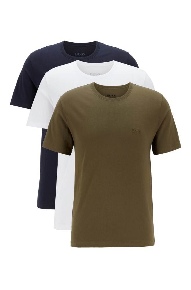 Hugo Boss Three-pack of regular-fit cotton T-shirts Grønn | 16PFElPr