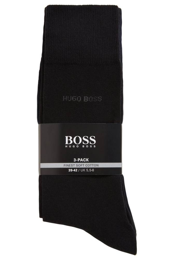 Hugo Boss Three-pack of regular-length cotton-blend socks Patterned | 1tstB93z