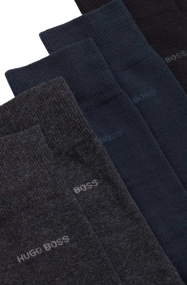 Hugo Boss Three-pack of regular-length socks Svarte | YJZTYLpg