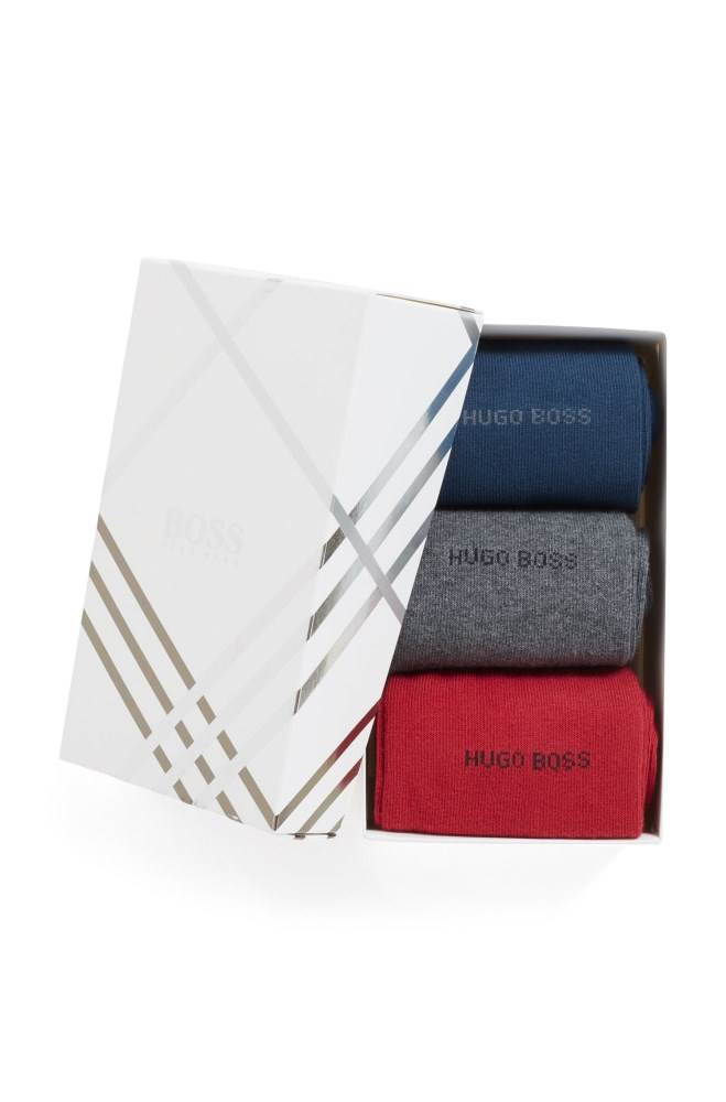 Hugo Boss Three-pack of regular-length socks Grå | kL8OsYeB