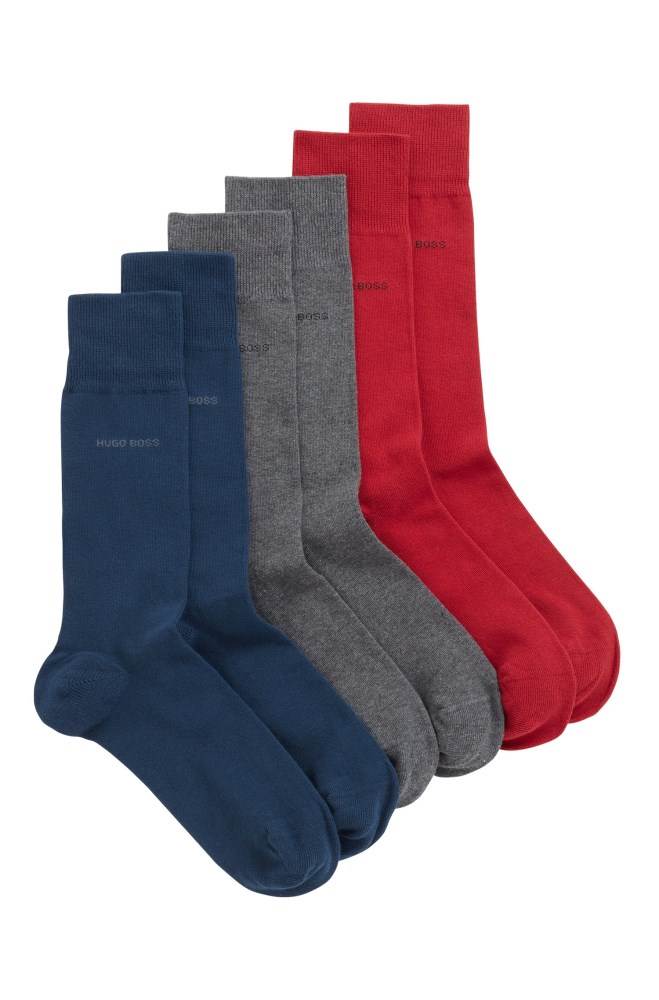 Hugo Boss Three-pack of regular-length socks Grå | kL8OsYeB