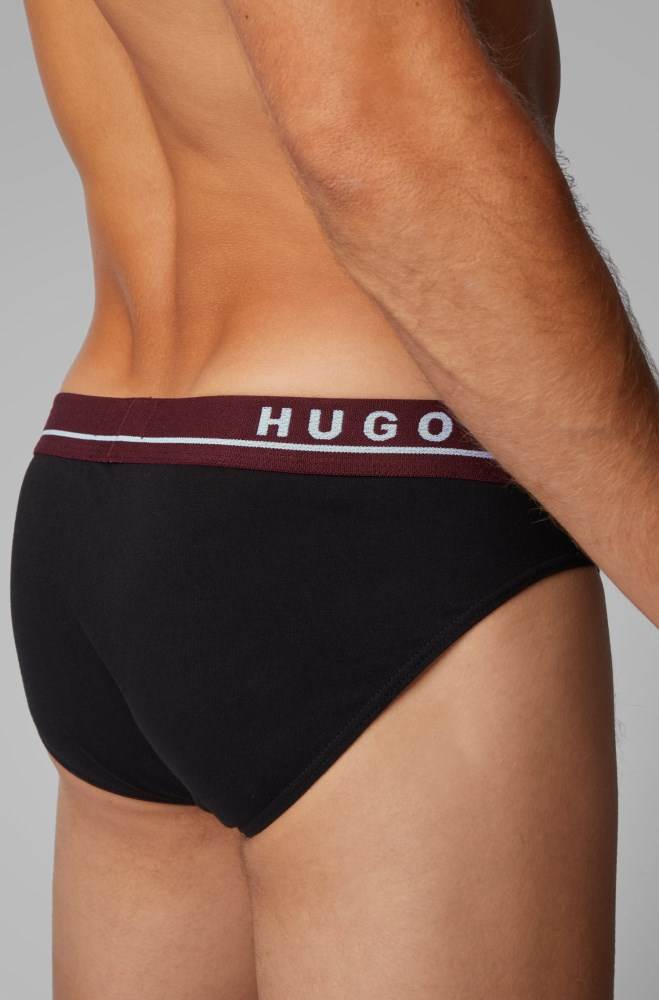 Hugo Boss Three-pack of stretch-cotton briefs Svarte | o9RP5q0e