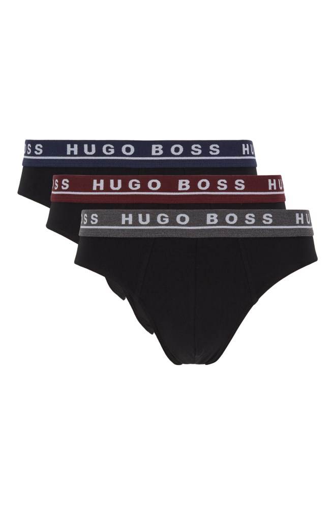 Hugo Boss Three-pack of stretch-cotton briefs Svarte | o9RP5q0e