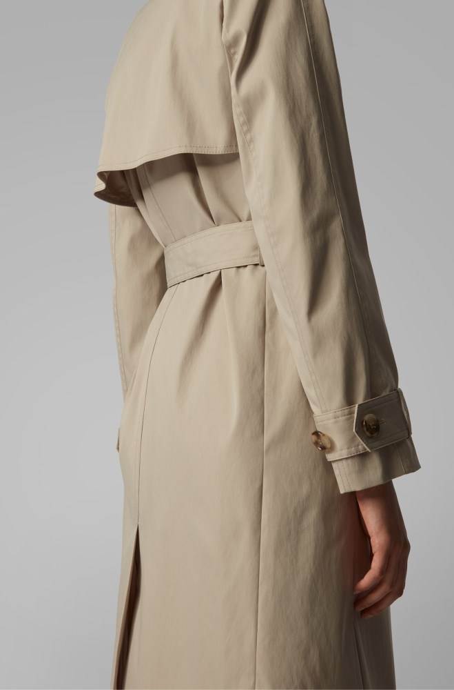 Hugo Boss Throw-over-style trench coat Beige | 4viheHxa