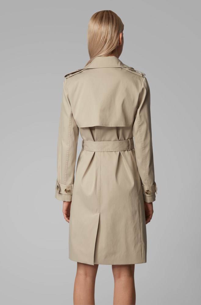 Hugo Boss Throw-over-style trench coat Beige | 4viheHxa