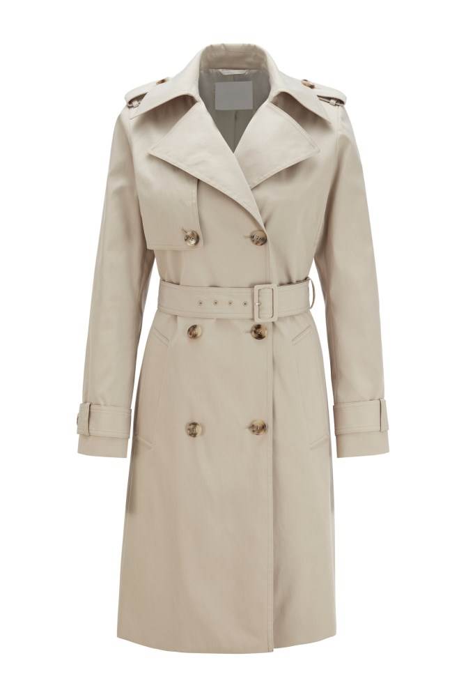 Hugo Boss Throw-over-style trench coat Beige | 4viheHxa